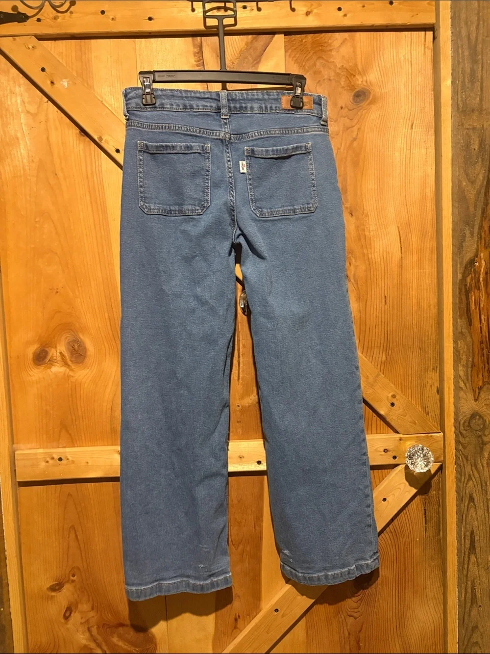 Limited Too Blue Patchwork Wide-Leg Jeans with Embroidered Patches